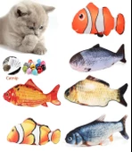 TİNEKE Peluş Kedi Oyuncağı Balık Kedi Nanesi Otlu Çıngıraklı 1 Adet 6 LI - 1