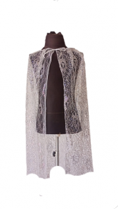 CADILAR BAYRAMI HALLOWEEN GÜMÜŞ DANTELLİ PULLU PELERİN 85 CM - 1