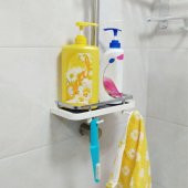 BUFFER® Banyo Direğine Asılabilir Köşelik Şampuanlık Sabunluk Çift Askılı Düzenleyici Raf Paslanmaz - 5