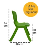 Yeşil Kırılmaz Çocuk Sandalyesi - Kreş ve Anaokulu Sandalyesi - 2