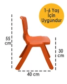 Turuncu Kırılmaz Çocuk Sandalyesi - Kreş ve Anaokulu Sandalyesi - 3