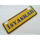 SARI DEKOR PLAKA - İSYANKAR (22x7,5cm) vantuzlu Pleksi (Dekor Levha) SARI PLAKA - 1