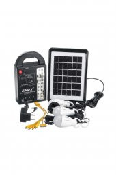 At-999 Güneş Enerjili Solar Panel Aydınlatma Sistemi Powerbank+usb Çıkış+ 3 Ampül Lamba Kamp Piknik - 1