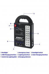 At-999 Güneş Enerjili Solar Panel Aydınlatma Sistemi Powerbank+usb Çıkış+ 3 Ampül Lamba Kamp Piknik - 4
