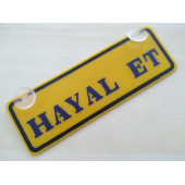 SARI DEKOR PLAKA - HAYAL ET (22x7,5cm) vantuzlu Pleksi (Dekor Levha) SARI PLAKA thumbnail 1