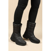 BAYAN SİYAH KAR BOTU ÖNDEN FERMUARLI KHIONES - 1