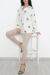 Desenli Gömlek Ekruyeşil - 2384.1610. - 2