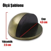 Yarımay Kapı Stoperi Tamponu Yapışkanlı Metal Kapı Stopu Durdurucu Tutucu Antik Sarı thumbnail 5