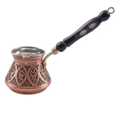 Nusnus Bakır Siyah Ahşap Saplı Lale Motif Cezve Rose Gold Orta Boy - 1
