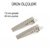 12 Adet 4 cm Pens Toka Maşa Toka Toka Klipsi Timsah Toka Boş Toka Metal Toka - 5