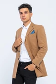 ERKEK CEKMON CAMEL YÜNLÜ İÇİ ASTARLI KABAN SPOR UZUN BLAZER CEKET - 2