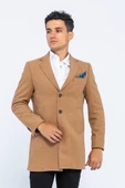 ERKEK CEKMON CAMEL YÜNLÜ İÇİ ASTARLI KABAN SPOR UZUN BLAZER CEKET - 3