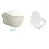 VitrA S40 Rim-ex  Kanalsız Asma Klozet+VitrA Duroplast İnce Kapak - 1