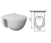VitrA S40 Rim-ex  Kanalsız Asma Klozet+VitrA Duroplast İnce Kapak - 6