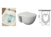 VitrA S40 Rim-ex  Kanalsız Asma Klozet+VitrA Duroplast İnce Kapak - 7
