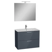 VİTRA Mia Antrasit Füme 80 cm Banyo Dolabı+Ayna+Lavabo+Aplik - 1