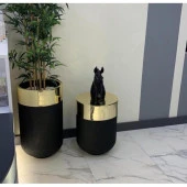 DEKORATİF BÜYÜK GOLD SAKSI, Darbuka Saksı 50 cm - 2