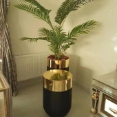 DEKORATİF BÜYÜK GOLD SAKSI, Darbuka Saksı 50 cm - 7