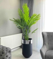 DEKORATİF BÜYÜK GÜMÜŞ SAKSI, Darbuka Saksı 70 cm - 1