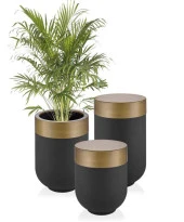 DEKORATİF ESKİTME BÜYÜK SAKSI , Darbuka Saksı ,70cm - 2