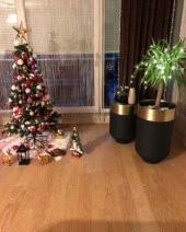 DEKORATİF ESKİTME BÜYÜK SAKSI , Darbuka Saksı ,70cm - 4