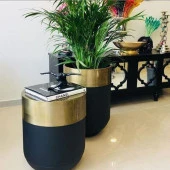 DEKORATİF ESKİTME BÜYÜK SAKSI , Darbuka Saksı ,70cm - 8