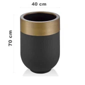 DEKORATİF ESKİTME BÜYÜK SAKSI , Darbuka Saksı ,70cm - 9