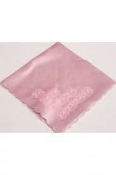 İNCİLİ OYALI SATEN BOHÇA PEMBE 90 X 90 CM - 2