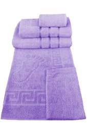 5 Parça Banyo Havlusu Seti 100 Pamuklu Hamam Duş Havlu Takımı - 7