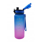 SHOP-SET 500 ml Tritan Motivasyonlu Su Matarası Çift Renk Softtouch (LACİVERT - PEMBE) - 1