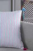 Pompoms 2'li Dekoratif Kırlent Kılıfı Yastık Kılıfı %100 Pamuklu 44x44 Cm - 10