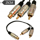RCA 1 Dişi - 2 Erkek Kaliteli Y Kablo - 20 cm - 1
