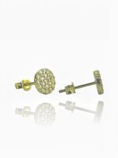 14 Ayar Altın Minik Yuvarlak Zirkon Taş Top Küpe thumbnail 2