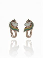 925 Gümüş Unicorn Rosegold Bebek Çocuk Küpesi - 1