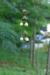 Feng Shui Metal Rüzgar Çanı İki Katlı Bereket Filleri 6 Çan thumbnail 11