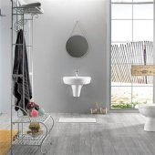 Turkuaz Bella Banyo Lavabo 35x45 cm (Bella Yarım Ayaklı) - 5