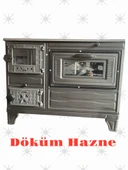 Paris camlı şömine döküm Kuzine Soba Uyuyan Kömür Odun Sobası Fırınlı - 1