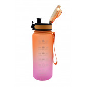 SHOP-SET 500ml Tritan Motivasyonlu Su Matarası Çift Renk Softtouch (TURUNCU - PEMBE) - PEMBE) - 1