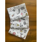 NihalFidan Store Muslin Kumaş %100 Pamuk Bebek Ağız Mendili Rainbow 3 Adet (30x30 Cm) - 1