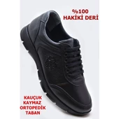 405 Tam Ortopedik Kauçuk Kaymaz Taban Hakiki Deri Kışlık Erkek Ayakkabı - 1