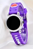 Mor Silikon Kordon (04-09 Yaş ) Takvimli Şirin Led Ekran Küçük Çocuk Kol Saat ST-304156 - 2
