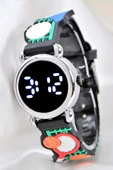 Çocuk Kol Saati Tenis Raket Desenli (04-09 Yaş) Led Ekran Silikon Kordon ST-304154 thumbnail 5