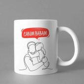 Babalar Gününe Özel Kupa Canım Babam - Kırmızı Renk - 1