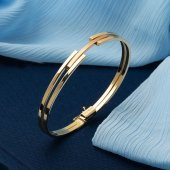 Kaburgalı 14 Ayar Altın Kelepçe Bilezik thumbnail 3