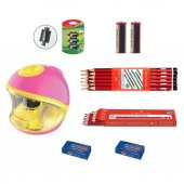 Keyroad Pilli Otomatik Kalemtraş Pembe Seti : Platinum - 1