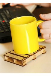 3d Lazer Kesim Palet Şeklinde Ahşap Mdf Bardak Altlığı - 1