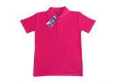 Polo Yaka Tişört Alm Kısa Kol 6-16 Yaş Çocuk Şeker Pembesi Okul Tişört/t-shirt - 1