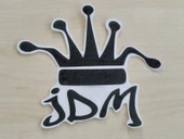 JDM KRAL TACI STİCKER SİYAH 11x9cm - King STİCKER, JDM KRAL TACI ETİKETİ, JDM TAÇ ÇIKARTMASI thumbnail 1