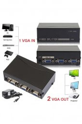 2 Port Vga Çoklayıcı Splitter 1 in 2 Out Çoklu Ekran Adaptörlü - 1