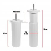 Mobilya Kanepe Baza Koltuk Destek Ayağı M8 Civata Ayarlı Beyaz Ayak 14 cm (4 ADET) - 2